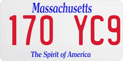 MA license plate 170YC9