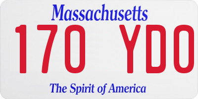 MA license plate 170YD0