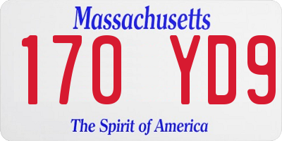 MA license plate 170YD9