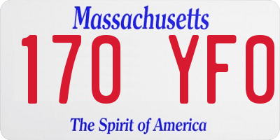MA license plate 170YF0