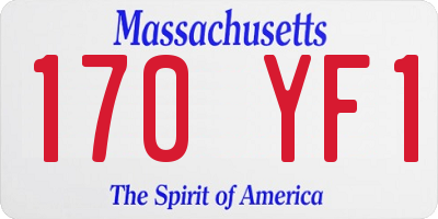 MA license plate 170YF1