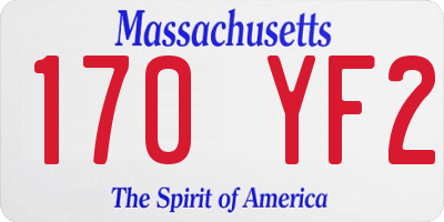 MA license plate 170YF2