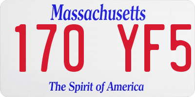 MA license plate 170YF5