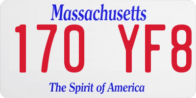 MA license plate 170YF8