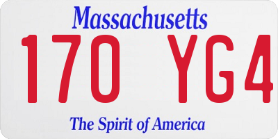 MA license plate 170YG4