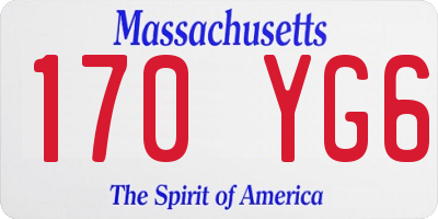 MA license plate 170YG6