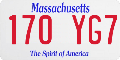 MA license plate 170YG7