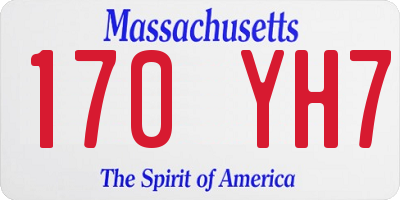 MA license plate 170YH7