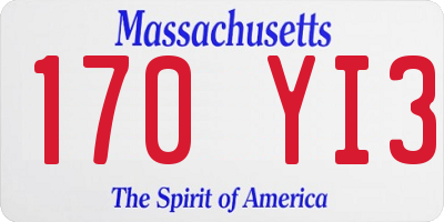 MA license plate 170YI3