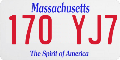 MA license plate 170YJ7