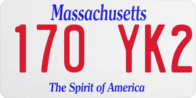 MA license plate 170YK2