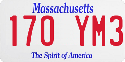 MA license plate 170YM3