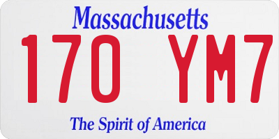 MA license plate 170YM7