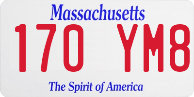 MA license plate 170YM8