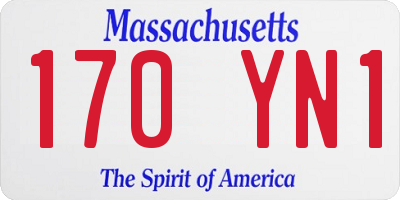 MA license plate 170YN1