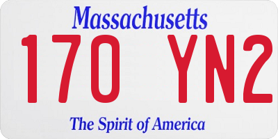 MA license plate 170YN2