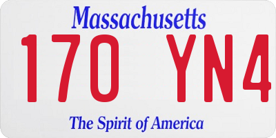 MA license plate 170YN4