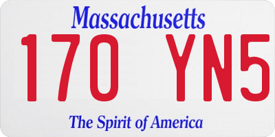 MA license plate 170YN5