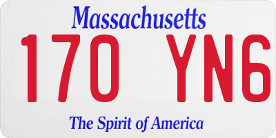 MA license plate 170YN6