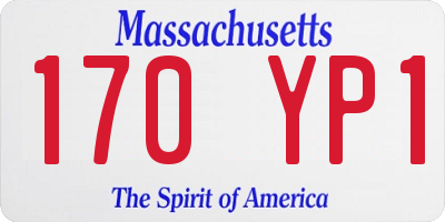 MA license plate 170YP1