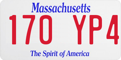 MA license plate 170YP4