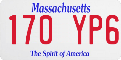 MA license plate 170YP6