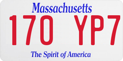 MA license plate 170YP7