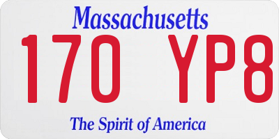 MA license plate 170YP8