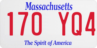 MA license plate 170YQ4