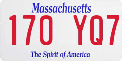 MA license plate 170YQ7