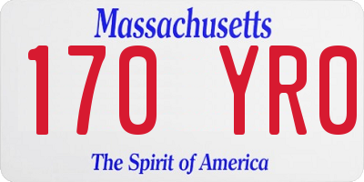 MA license plate 170YR0