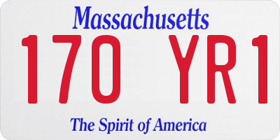 MA license plate 170YR1