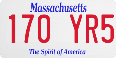 MA license plate 170YR5