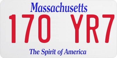 MA license plate 170YR7