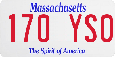 MA license plate 170YS0