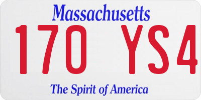 MA license plate 170YS4