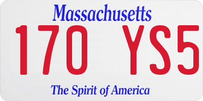 MA license plate 170YS5