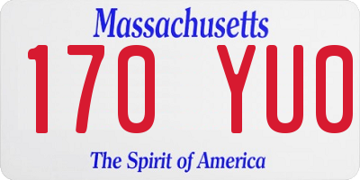 MA license plate 170YU0