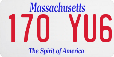 MA license plate 170YU6