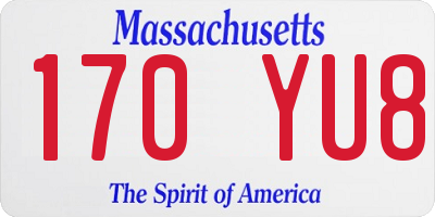 MA license plate 170YU8