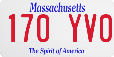 MA license plate 170YV0