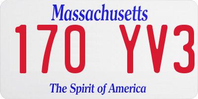 MA license plate 170YV3