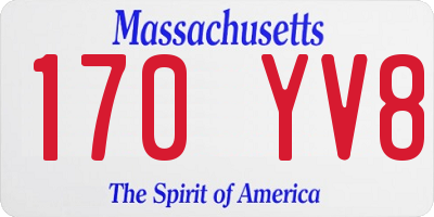 MA license plate 170YV8