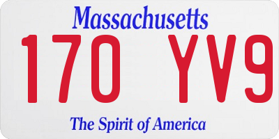 MA license plate 170YV9