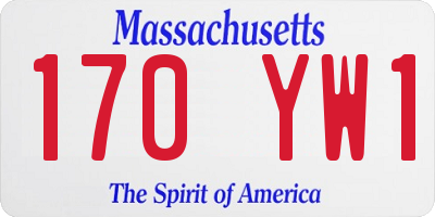 MA license plate 170YW1