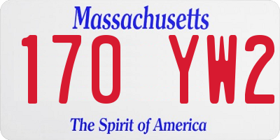 MA license plate 170YW2