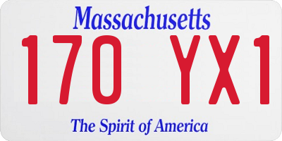 MA license plate 170YX1