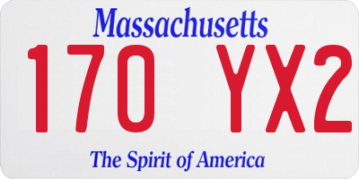 MA license plate 170YX2