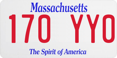 MA license plate 170YY0