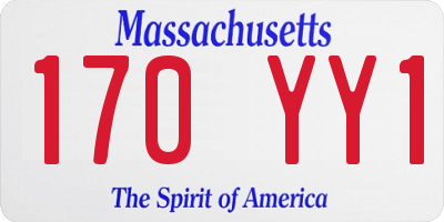 MA license plate 170YY1